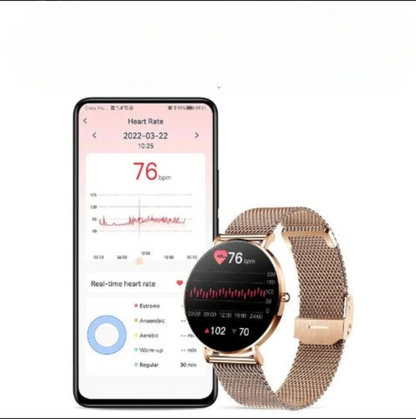 LIGE Montre connectée femme smart avec bracelet maille