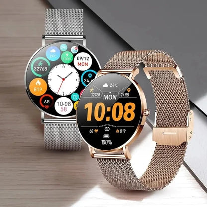 LIGE Montre connectée femme smart avec bracelet maille