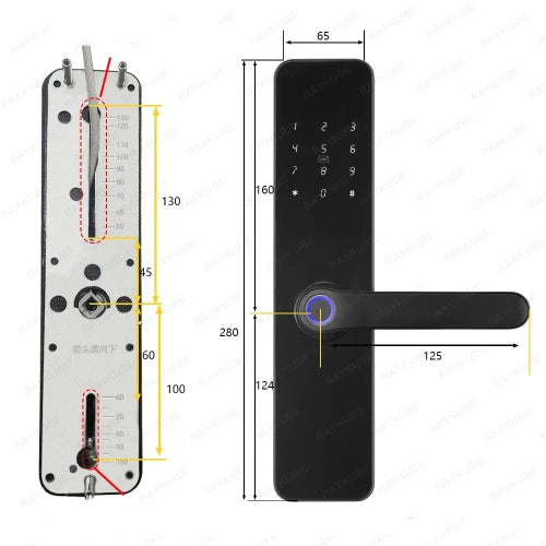 RAYKUBE Serrure de porte électronique à empreintes digitales